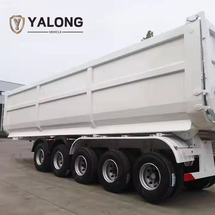 Hardox Steel 3 Axle 4 Axle U Type Dump Truck Semi-Trailer 50tons-70tons with Hydraulic Cylinder Side Lift Tipper 60tons 70tons