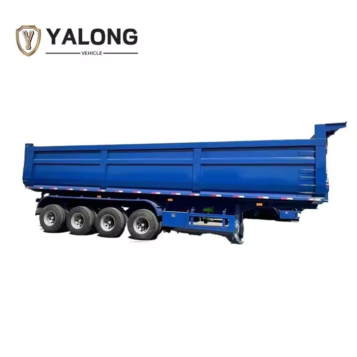 Hardox Steel 3 Axle 4 Axle U Type Dump Truck Semi-Trailer 50tons-70tons with Hydraulic Cylinder Side Lift Tipper 60tons 70tons