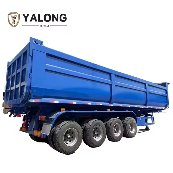 Hardox Steel 3 Axle 4 Axle U Type Dump Truck Semi-Trailer 50tons-70tons with Hydraulic Cylinder Side Lift Tipper 60tons 70tons
