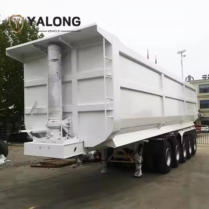 Hardox Steel 3 Axle 4 Axle U Type Dump Truck Semi-Trailer 50tons-70tons with Hydraulic Cylinder Side Lift Tipper 60tons 70tons
