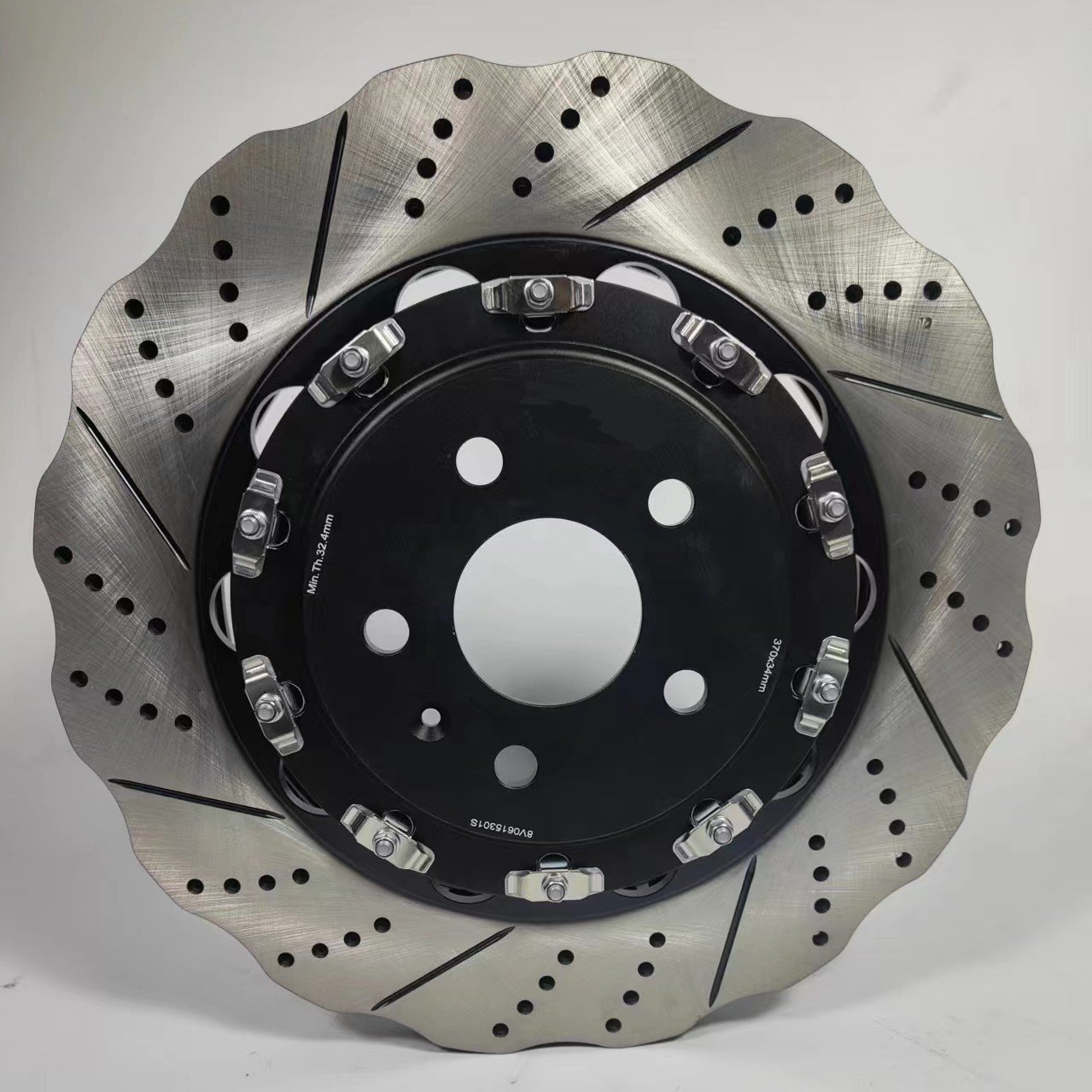 370*34mm 8V0615301S Front Wave Cutting Floating Screw Car Brake Disc 2 Piece Floating Brake Disc for Audi A3