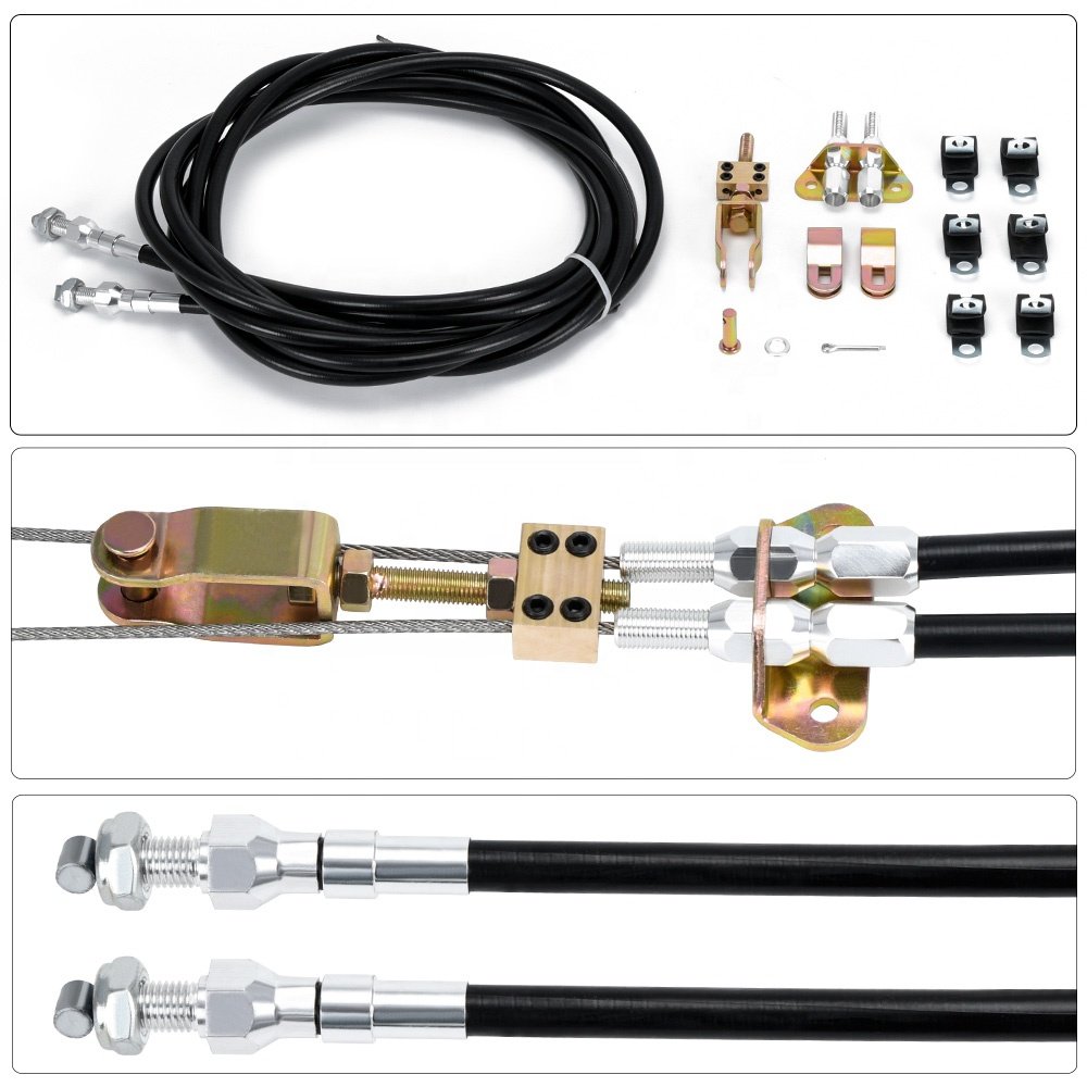 Universal Rear Parking Brake Cable Kit Emergency Brake Cable Kit Disc/Drum Parking Brake Cable Kits PQY-ZDQ04