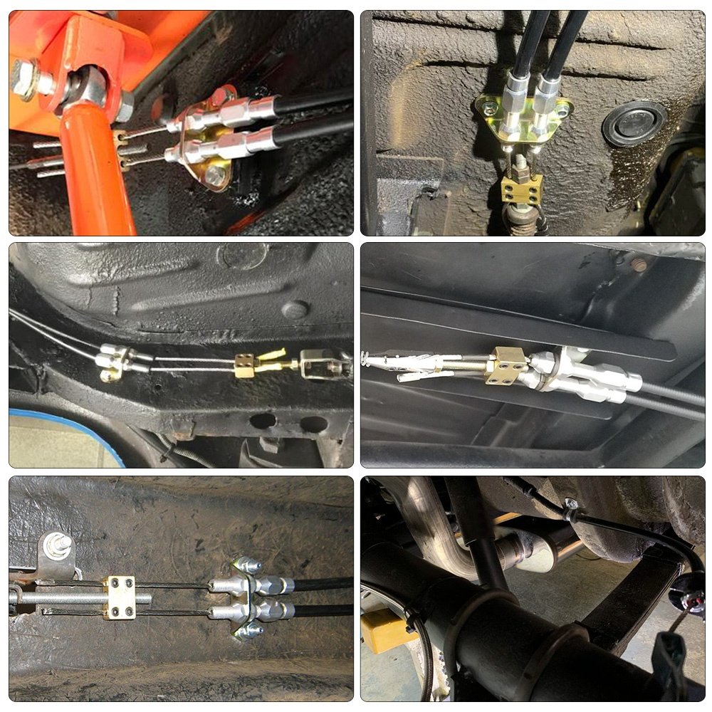 Universal Rear Parking Brake Cable Kit Emergency Brake Cable Kit Disc/Drum Parking Brake Cable Kits PQY-ZDQ04
