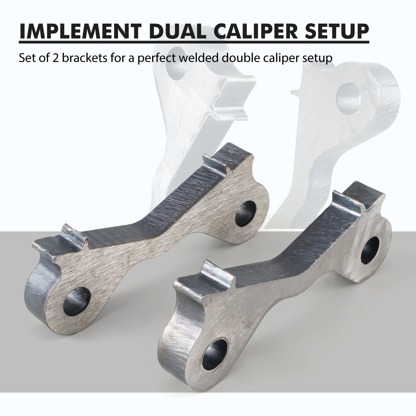 BEVINSEE 2x Steel 325i 330i M3 Drift Dual Brake Calipers Adapters Weld-on for BMW E36 E46 Rear Trailing Arms