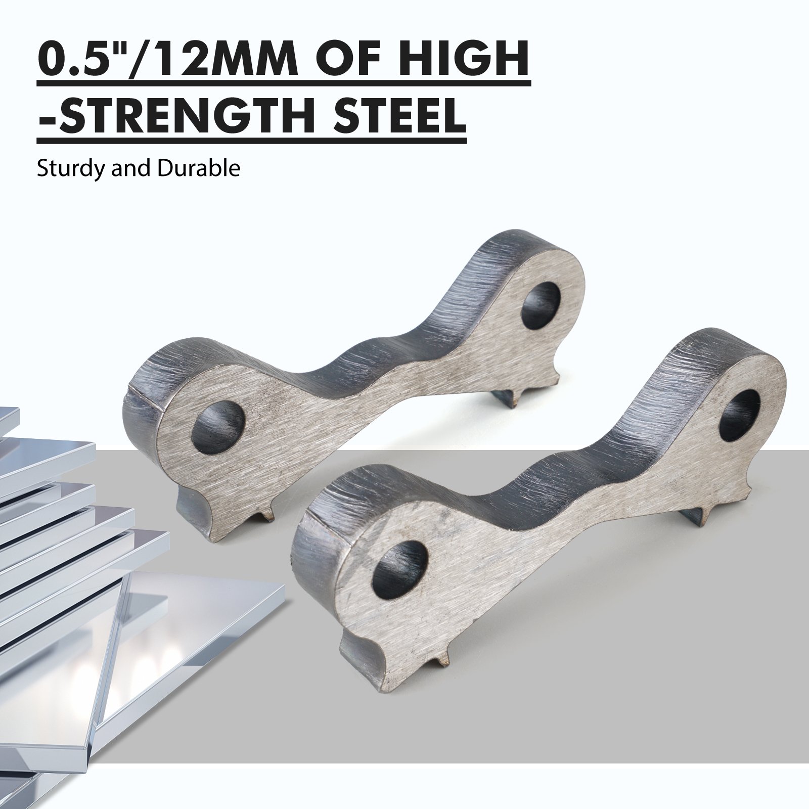 BEVINSEE 2x Steel 325i 330i M3 Drift Dual Brake Calipers Adapters Weld-on for BMW E36 E46 Rear Trailing Arms