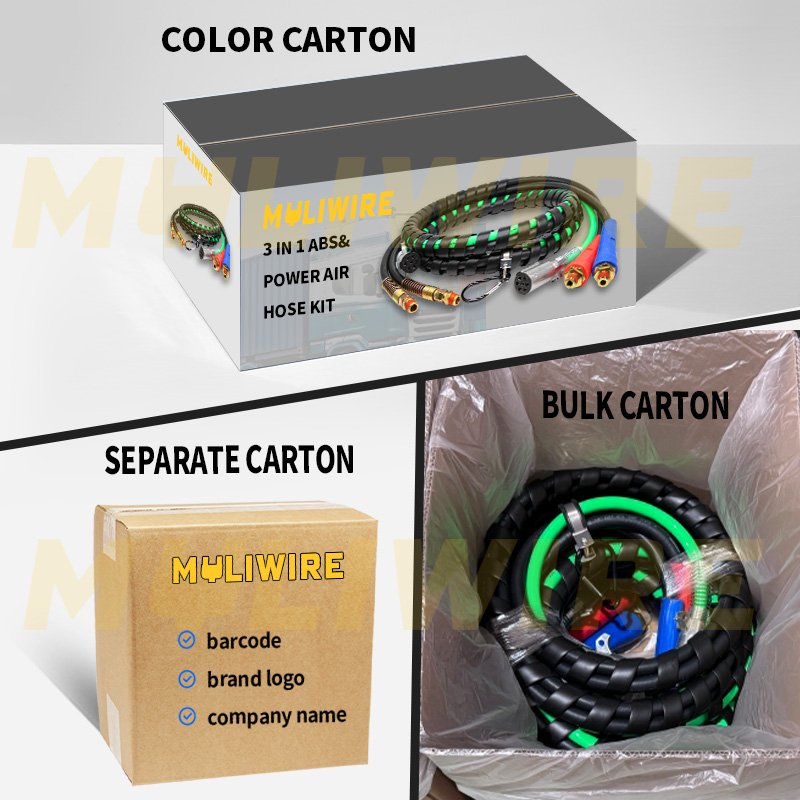 Heavy Duty 12ft ABS/Air Power Truck Tractor air Line Kit 3 in 1 ABS Cable air Power Lines for Trailer Brake System