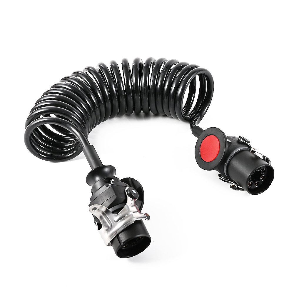Good Quality Seven Way ABS Extended Spring Cable Air Brake System Trailer Plug Spiral Electrical Cable
