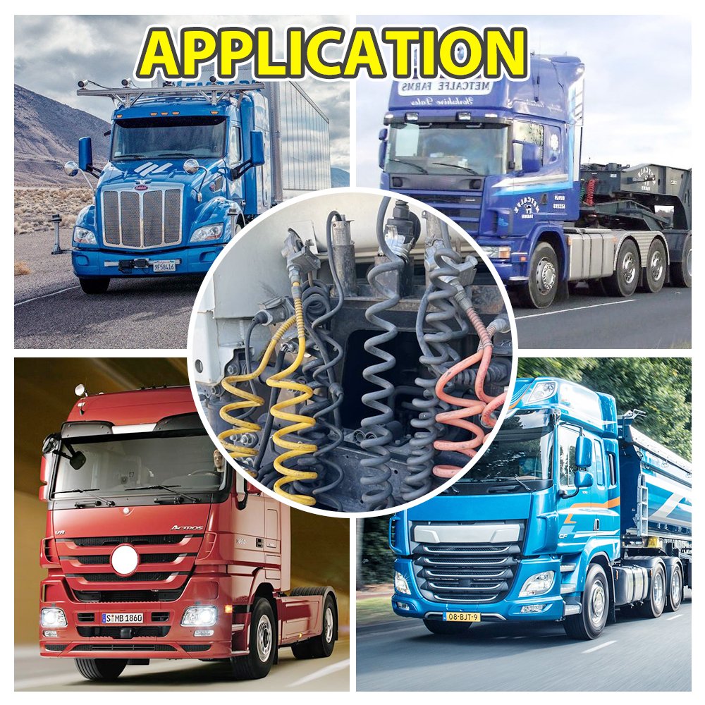 Good Quality Seven Way ABS Extended Spring Cable Air Brake System Trailer Plug Spiral Electrical Cable