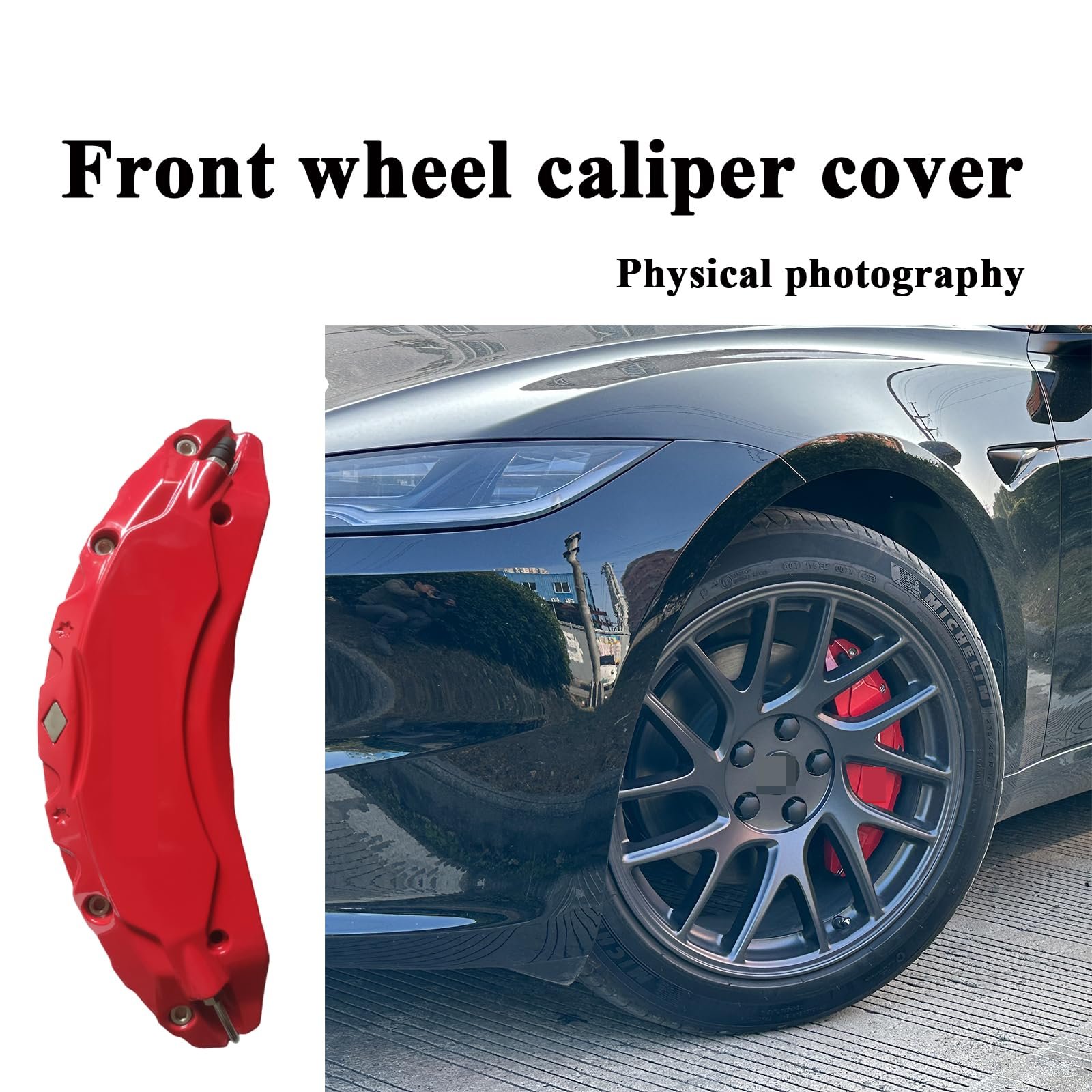 Set of 4 Pcs Exterior Accessories 18 19 20 Inch Wheel Hub Brake Caliper Cover for Tesla Model 3 2024 Highland