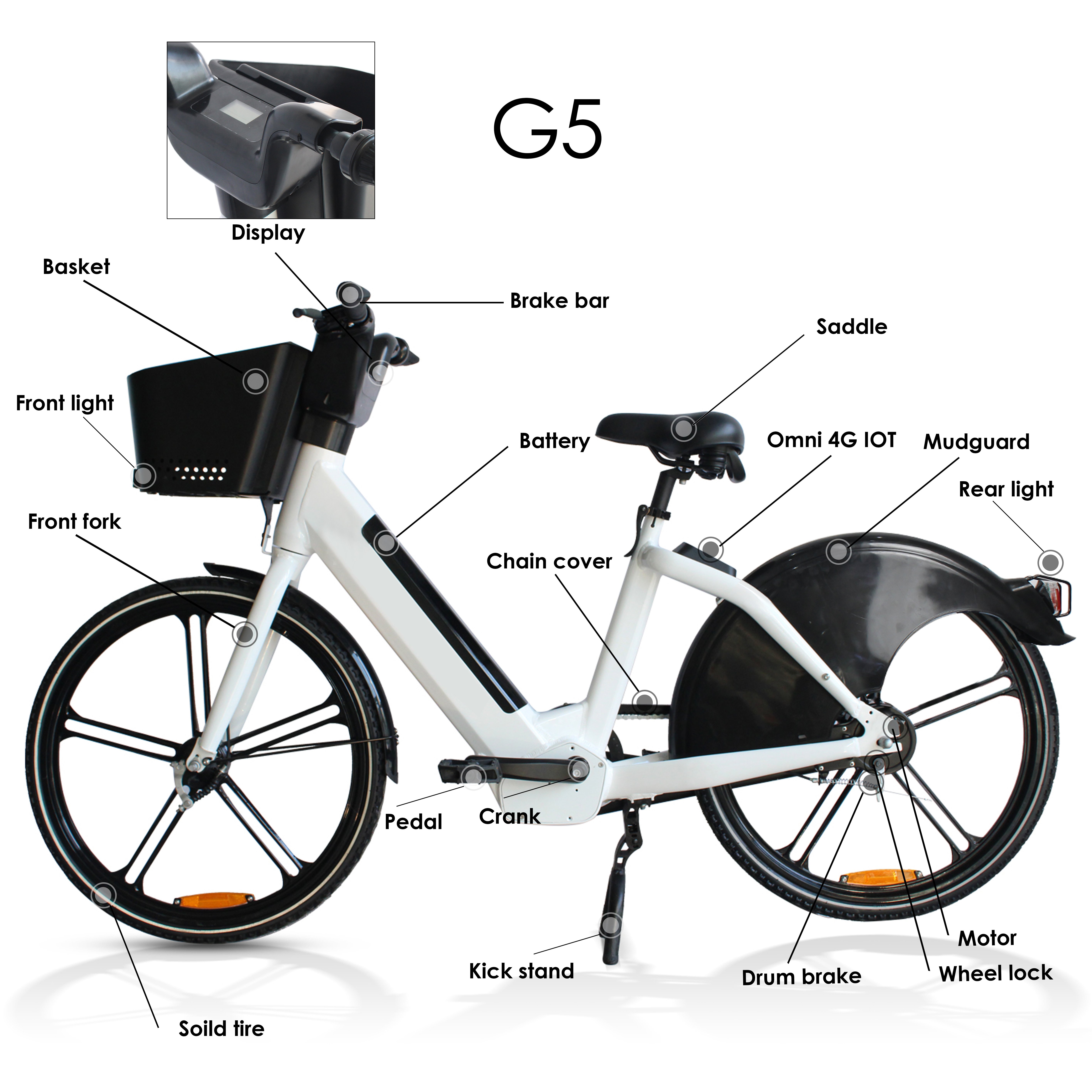 Sharing Bike Long Driving Distance Smart Lock and Removable Battery Sharing Electric Bicycle 36v 250w 350w Electric Bike Sharing