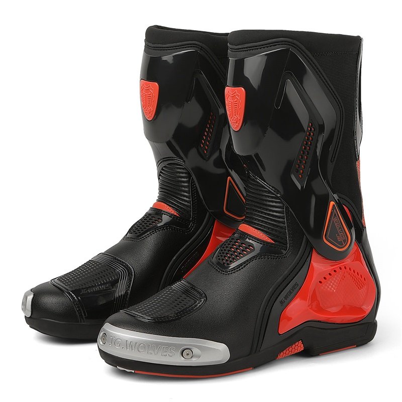 Genuine Cowhide Leather Motorbike Touring Shoes High Quality Custom Made Sportswear Available in All Sizes for Adults