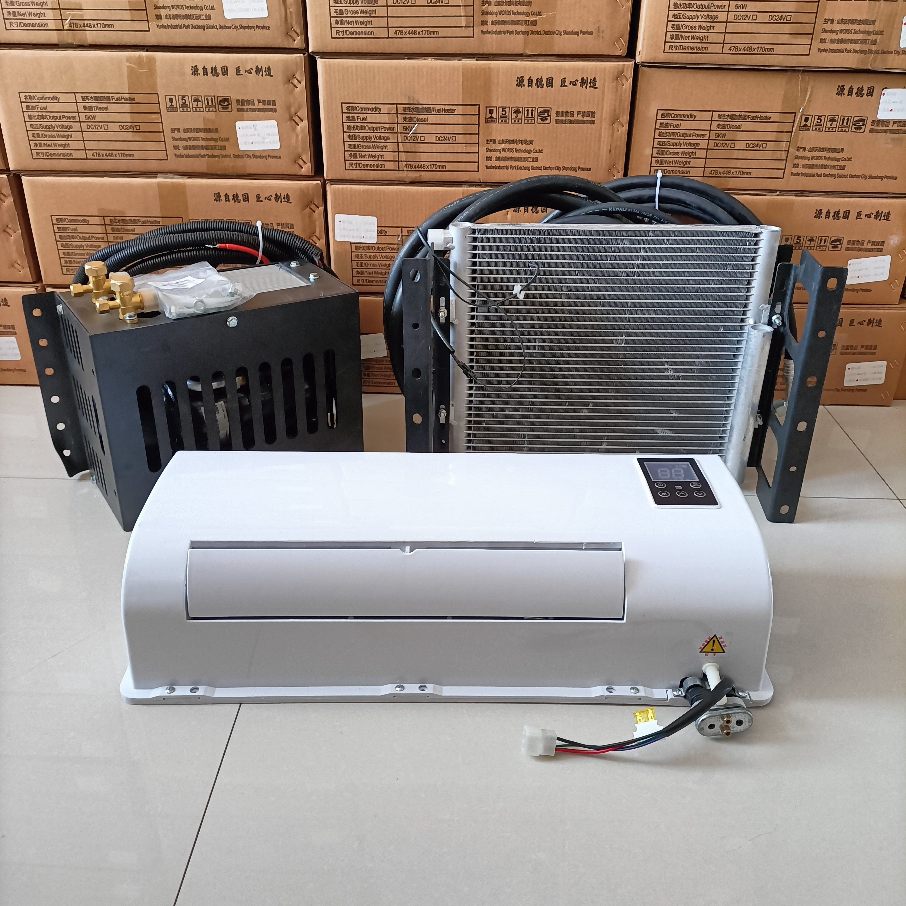 Hidden 12v/24v Parking air Conditioner air Cooler Split Parking air Conditioner Truck Automobile Engineering Vehicle