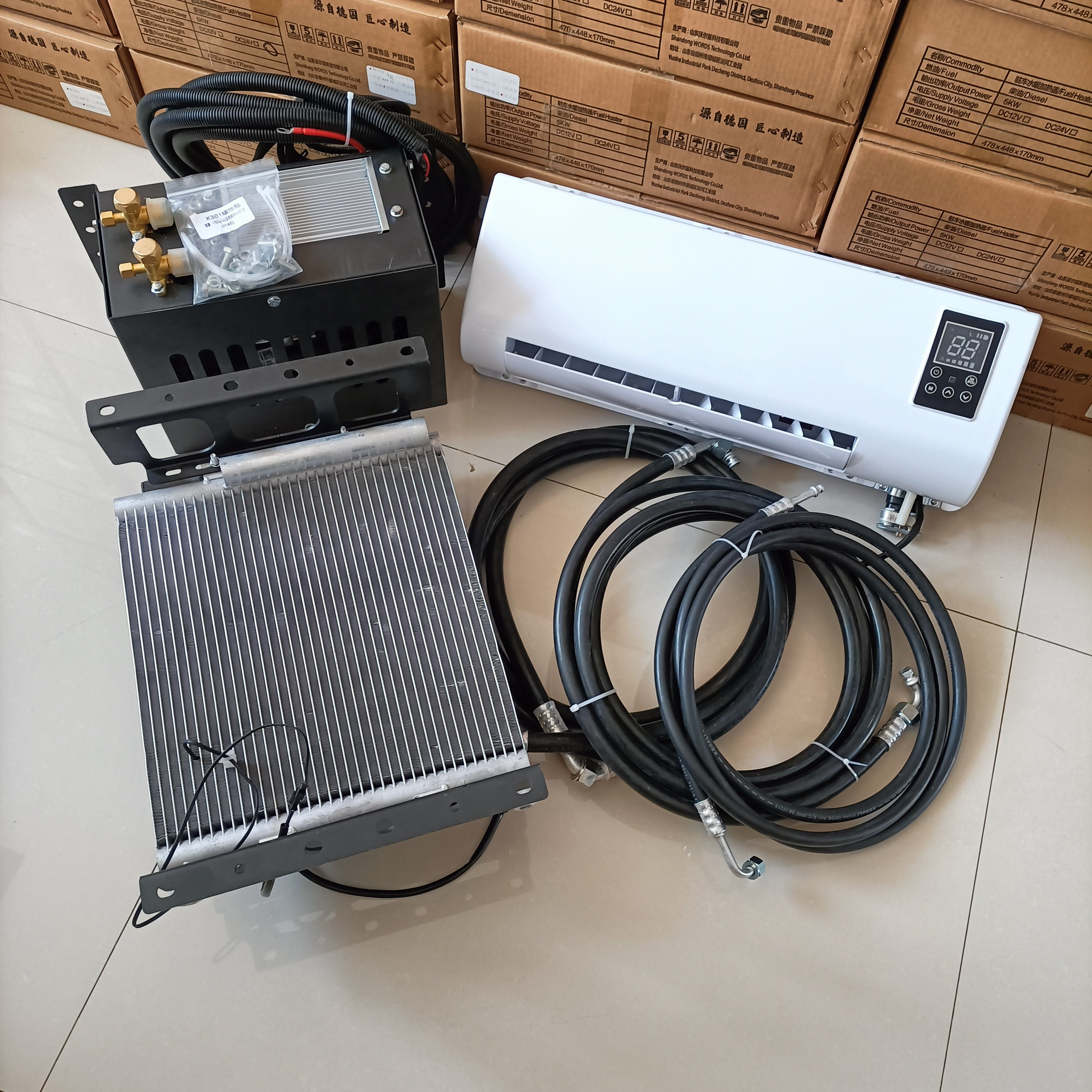 Hidden 12v/24v Parking air Conditioner air Cooler Split Parking air Conditioner Truck Automobile Engineering Vehicle