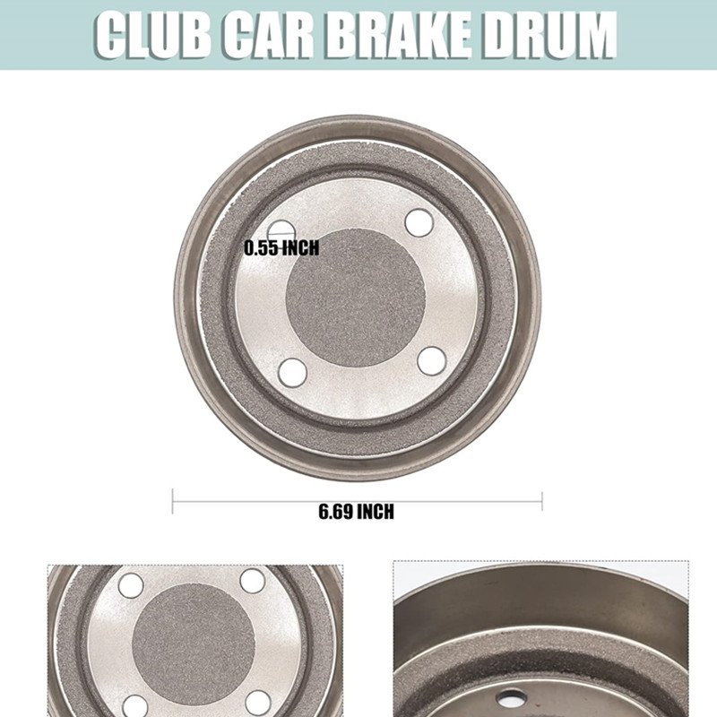 Deluxe Brake Golf Cart Maintenance Kit for Club Car Precedent 2004 up & Tempo-Contain Brake Drum/Hub,Brake Cables & Brake Shoes