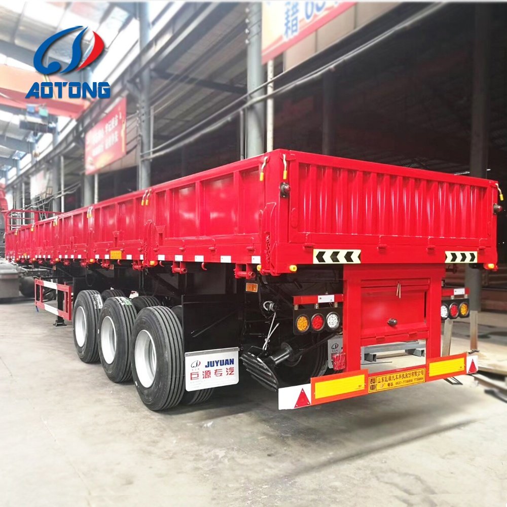 Tri Axle 36cbm Hydraulic Cylinder Sand Transportation Side Tipper Dumping Truck/Side Dump Trailer for Sale