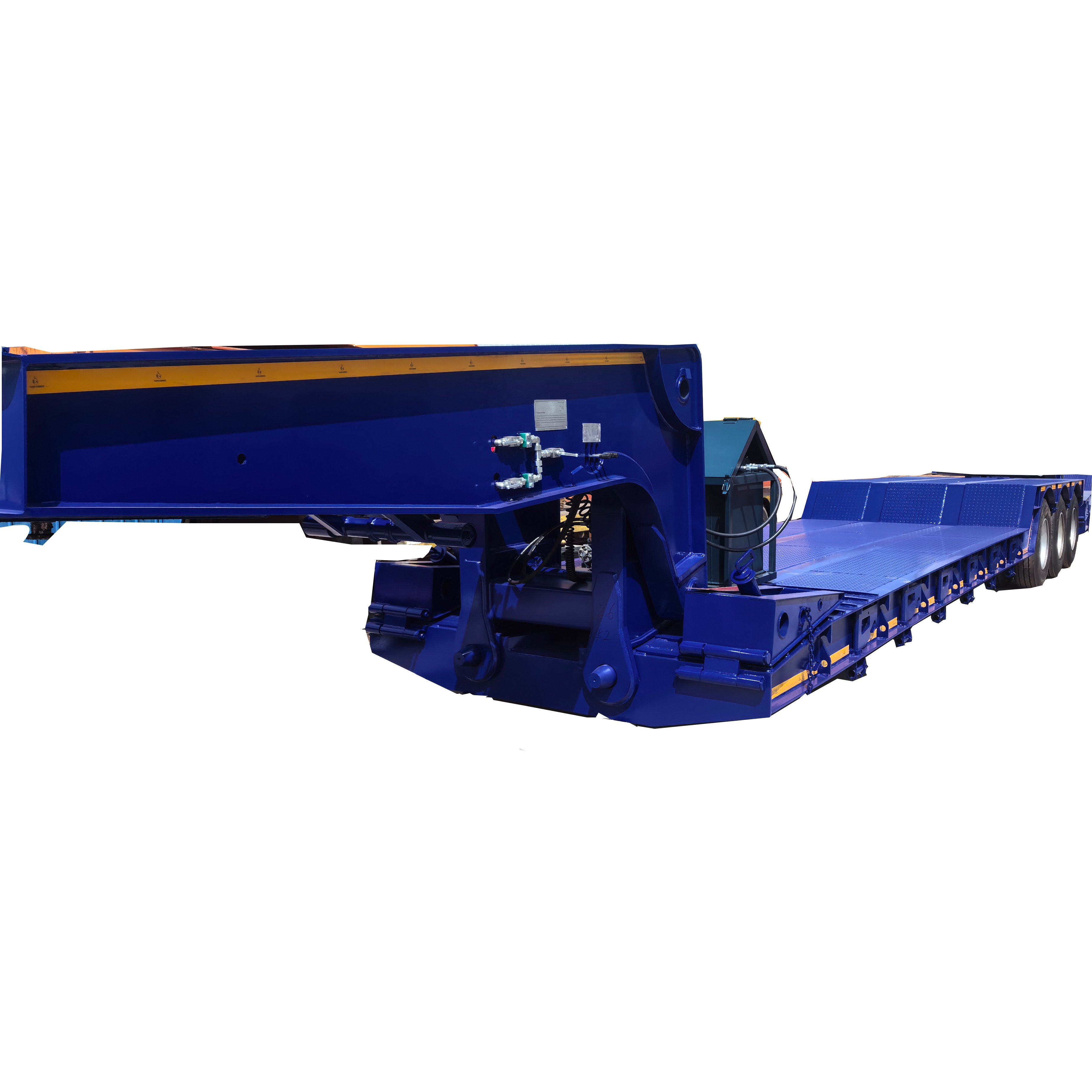 18m Long 60 Ton Hydraulic Cylinder Detachable Gooseneck Low Bed Truck Trailer for Heavy Equipment for Sale