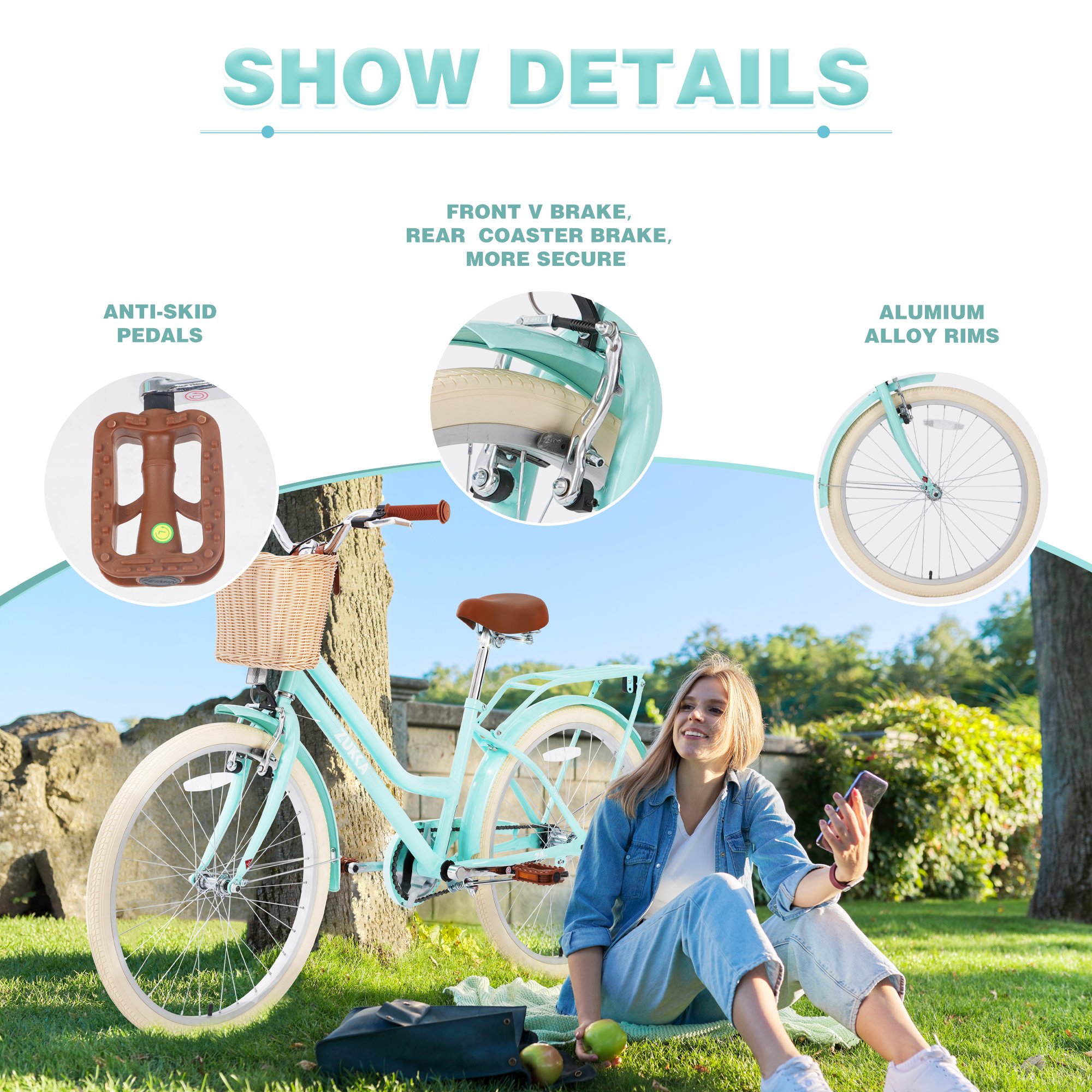 Tianjin Factory 24 Inch Student Bicycle With Steel Frame and Caliper Brake Single Speed Commuter City Girl Bike