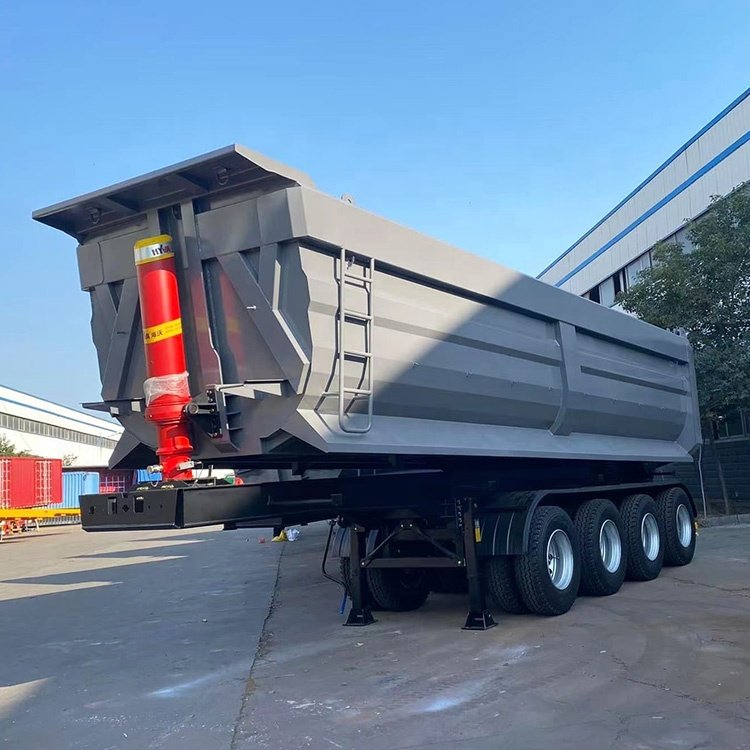 Low Price New Hydraulic Rear Dump Trailer 3Axl 4 Axles 30Ton 40Ton 60Ton Tipper Semi Truck Tipping Trailer for Sale