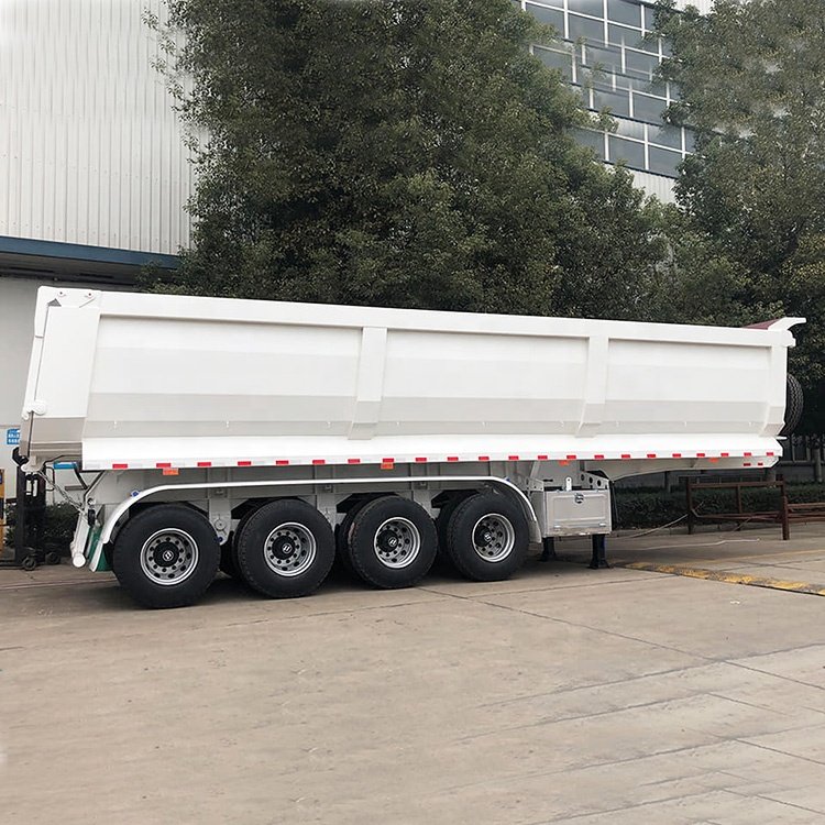 Low Price New Hydraulic Rear Dump Trailer 3Axl 4 Axles 30Ton 40Ton 60Ton Tipper Semi Truck Tipping Trailer for Sale