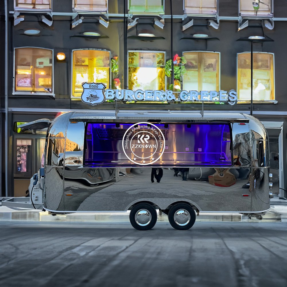 Hot Sell Airstream Food Truck Air Conditioner Equipped in Food Trucks Mobile Food Trailer Kitchen Cart for Sale