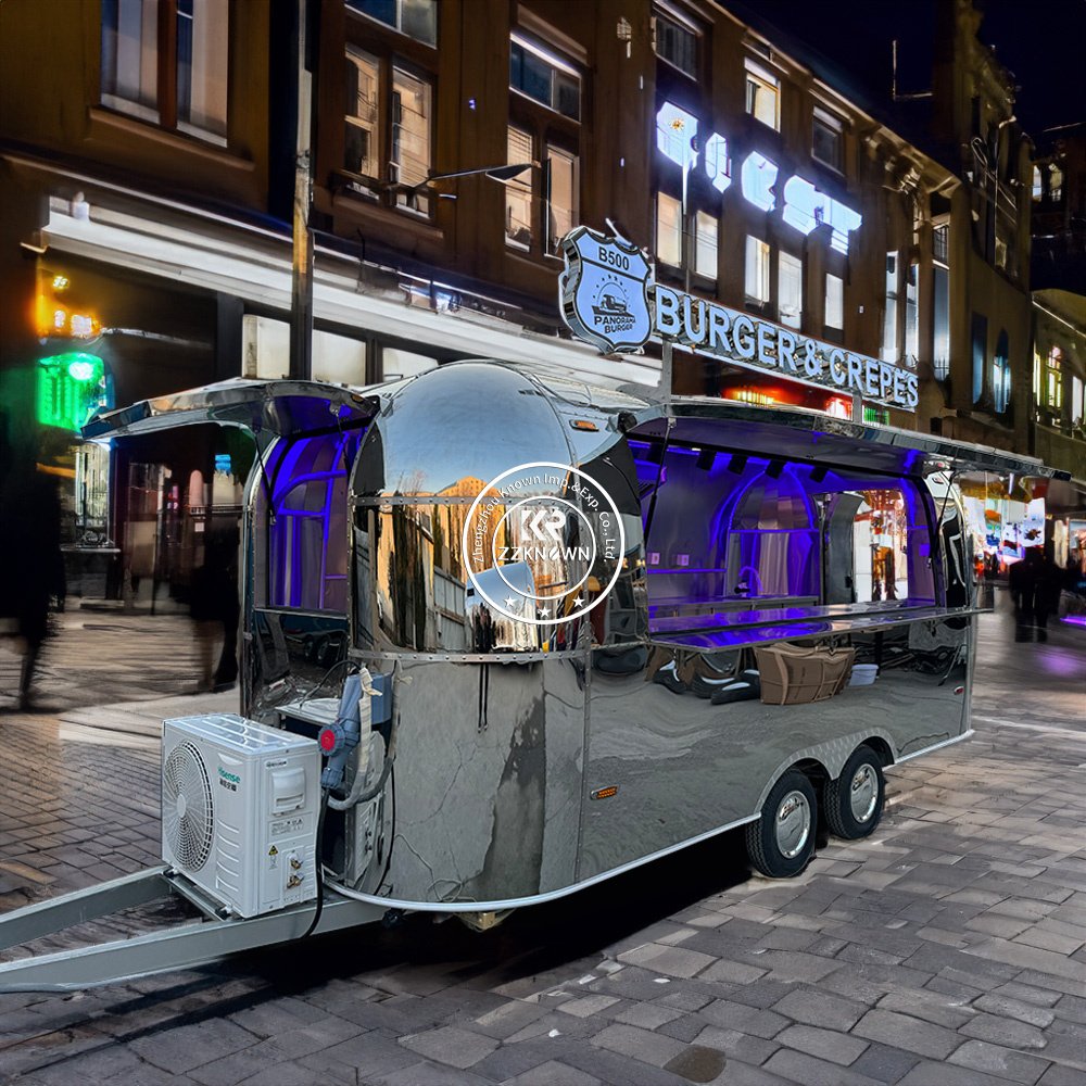 Hot Sell Airstream Food Truck Air Conditioner Equipped in Food Trucks Mobile Food Trailer Kitchen Cart for Sale