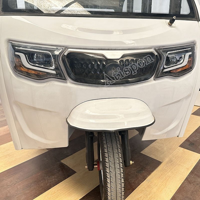 Atispon Enclosed Motorcycle Rickshaw Fat Tire Mini Tricycle Motorized 3 Wheel Electric Vehicle