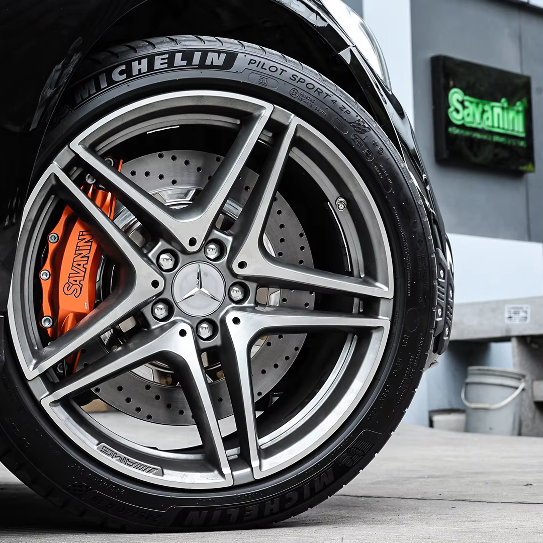 Custom Front Wheel Brake System for Mercedes-Benz GLE W167/C167 Fashion Golden Anodizing 6 Piston Caliper 6pot Big Brake Kit