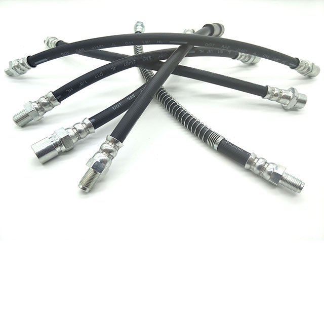 Custom Front Rear Auto Brake Hoses Extended Brake Fluid Fuel Assembly Standard Automotive Car Auto Flexible Rubber Braided Hose