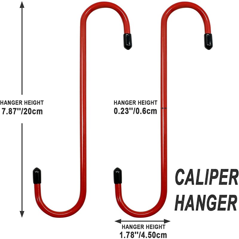 4-Piece Plastic and Steel Brake Caliper Hangers with Rubber-Tipped Hooks for Suspension and Axle Braking Work