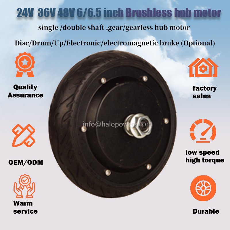 6.5 6 Inch Brushless Hub Dc Motor Bldc Geared/gearless Wheels Encoder for Electric Scooter Wheelchair Wagon Throlley Cart Robot