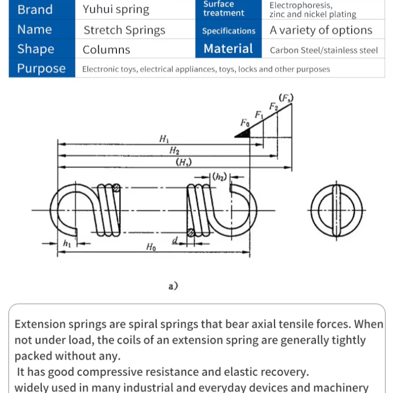 Custom Heavy-Duty Stainless Steel Bicycle Tension Springs High Quality Adjustable for Stable Industrial & Furniture Use Durable