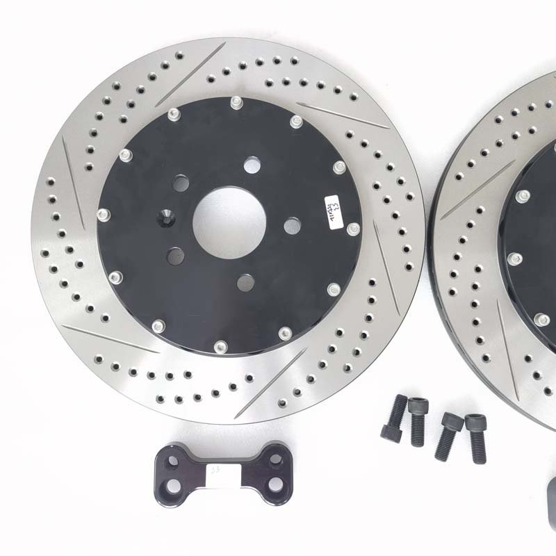 355mm X 22mm Non-Floating Rear Disc Pair D58 GREY Anodise for Audi RS4 B7 2008 Brake Discs for 2008 Audi RS4 B7