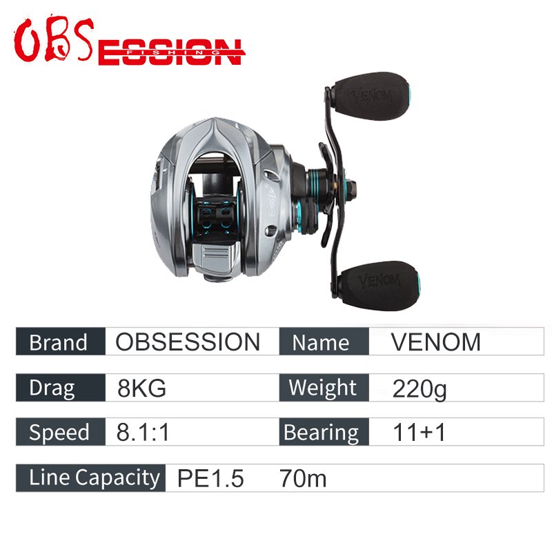 VENOM TC900 2 Spools 11+1BB Freshwater Saltwater Metal Spool Fish Reel Casting Reels Surf Bait Casting Fishing Reels