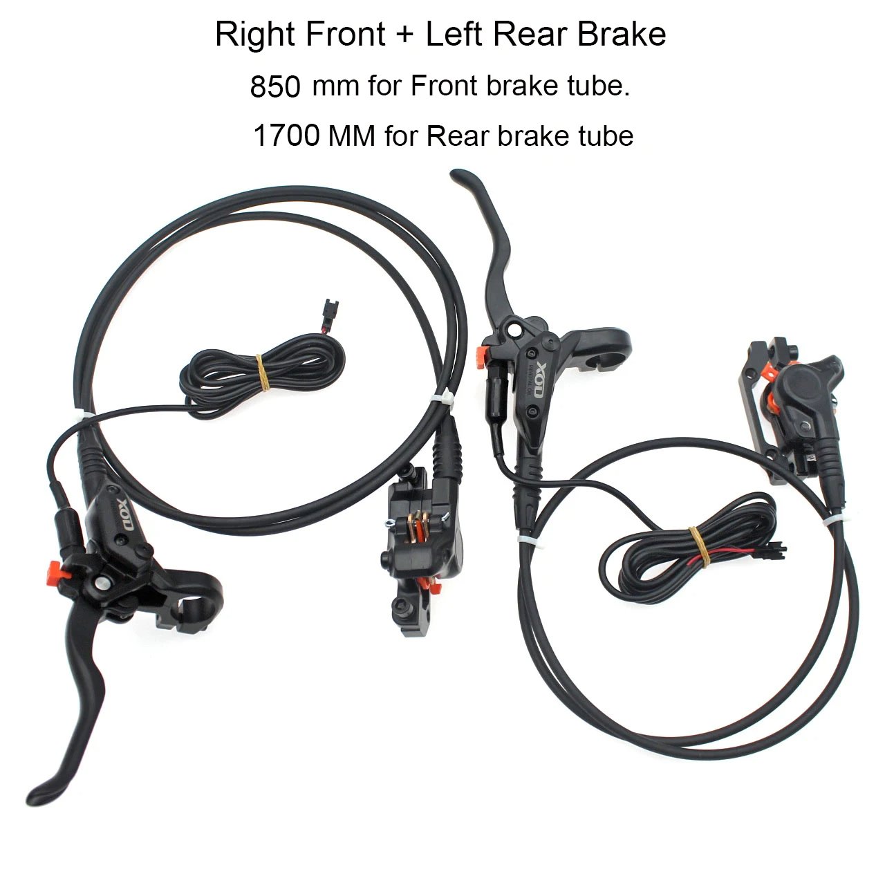 XOD E300 Mtb Bike Brake Hydraulic Power Off Disc Brake Calipers Front Rear 900mm/1800mm Ebike Oil Pressure Disc Brake Set