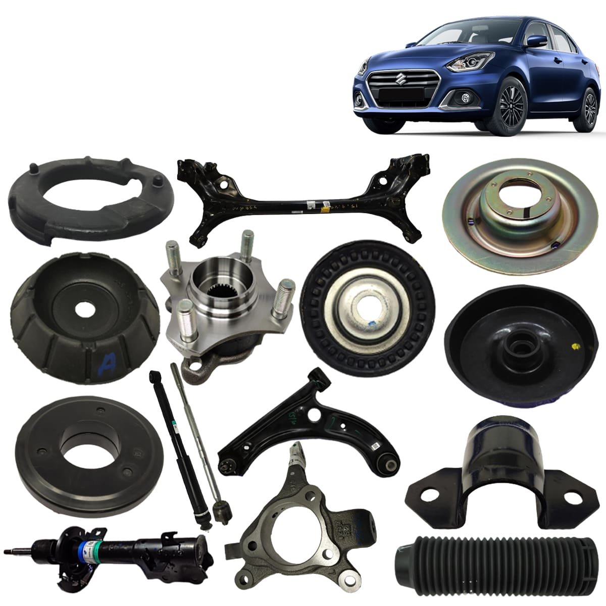 Suzuki Dzire Auto Parts - Car Accessories Android Stereo Headlight Compressor Steering Rack Clutch Cable Chair Cover Airbags Pad