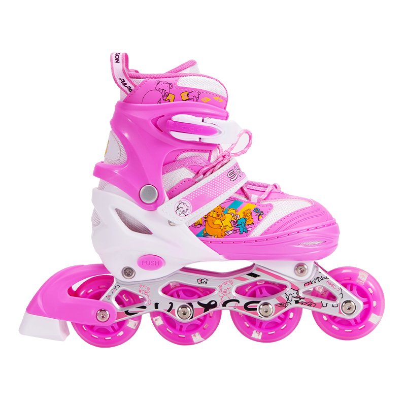 Factory Supply Fitness Light up Wheels Kids Adjustable Inline Skates comfort Roller Skates 4 Wheels Flashing Roller Patines