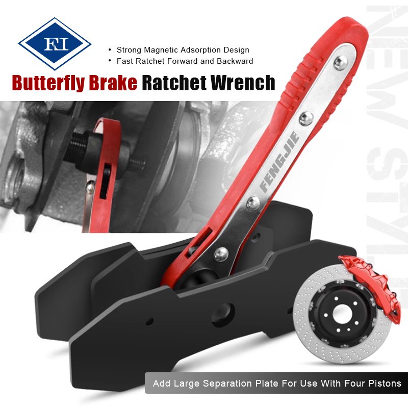 Auto Ratchet Brake Piston Caliper Spreader Tool Brake Caliper Wrench Brake Piston Caliper Single Twin Quad Pistons Install Tools