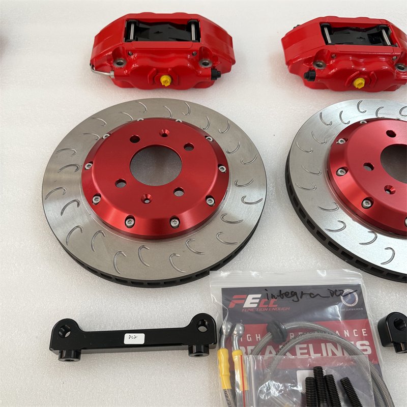 Jekit New 4-Pots Brake Caliper 285x24mm Red Bell for Honda Integra DC2