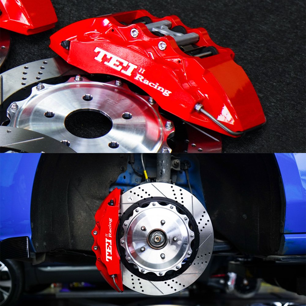 Front P60ES 6 Piston Caliper BBK Auto Brake System and Rear Upgrade Rotor Kit for Ford Focus 18 Inch Car Rim