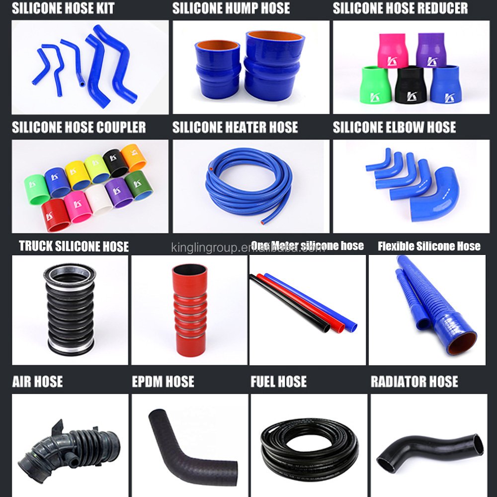 Kinglin China Factory Automotive Flexible Braided 12mm 14mm 16mm 19mm Custom Silicone Hose Cooling System Heater Silicone Hose