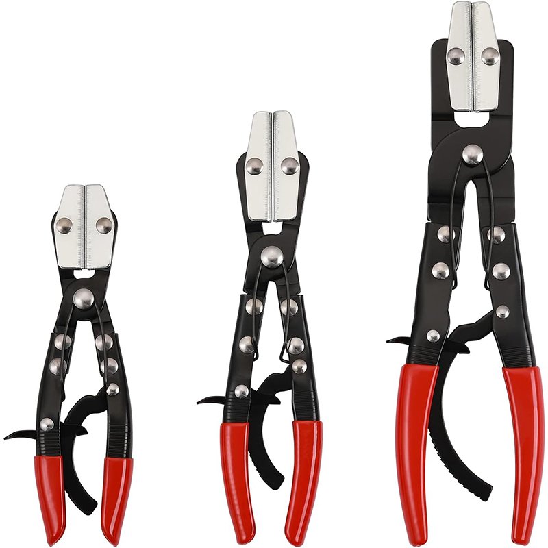3-Pack Locking Ratcheting Hose Pinch off Pliers 8\" 10\" 12\" for Automotive Radiator Fuel Coolant Lines Vehicle Tools