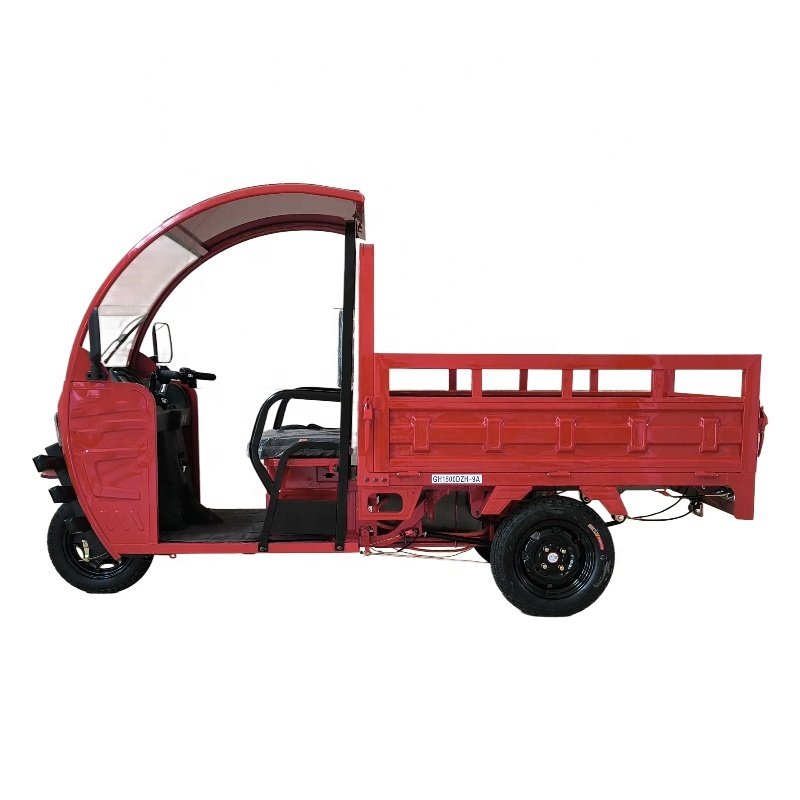Electric Truck 3 Wheels with Closed Cabin , Big Cargo Electric Tricycle Three Wheel Cargo Tricycle Semi-closed Front Facing