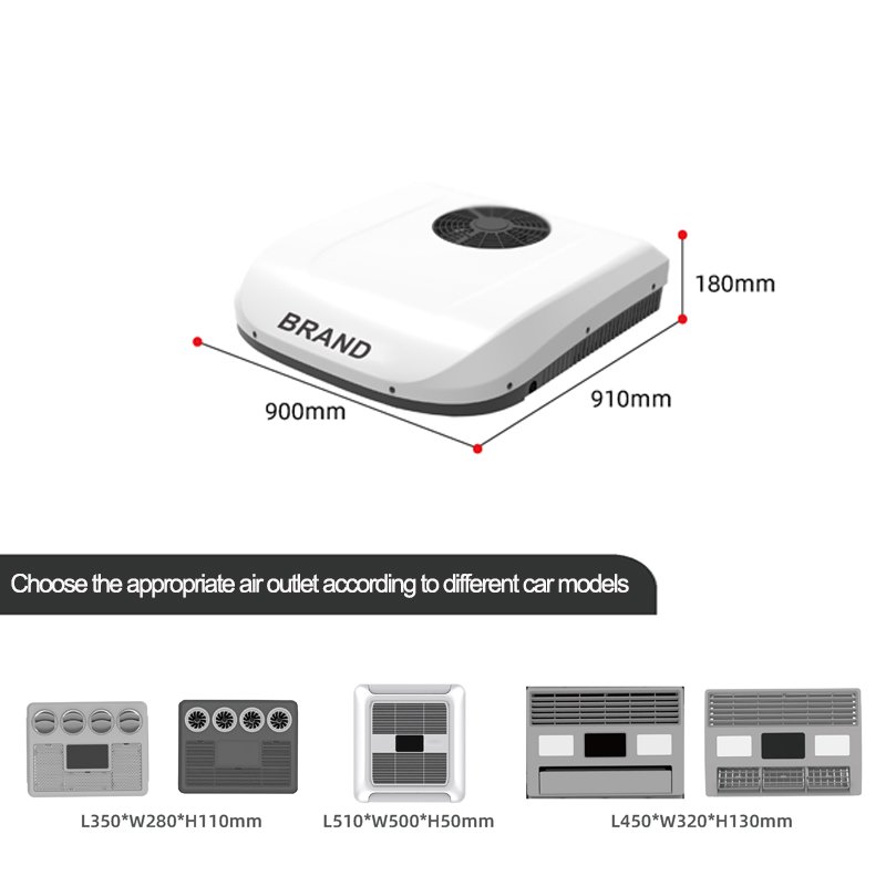 24V Electric AC Roof-Mounted Auto Parking Air Conditioner 12V/24V RV Truck Parking Rooftop AC