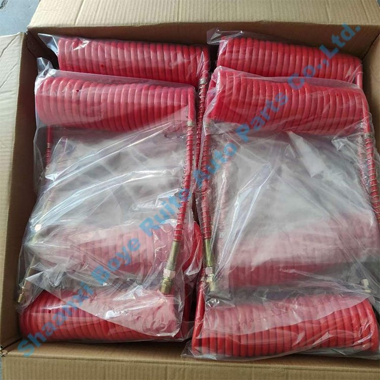 15' RED and BLUE COIL COILED AIR LINE HOSE SET TRAILER BRAKE CONNECTOR HOSE TRUCK BRAKE PARTS
