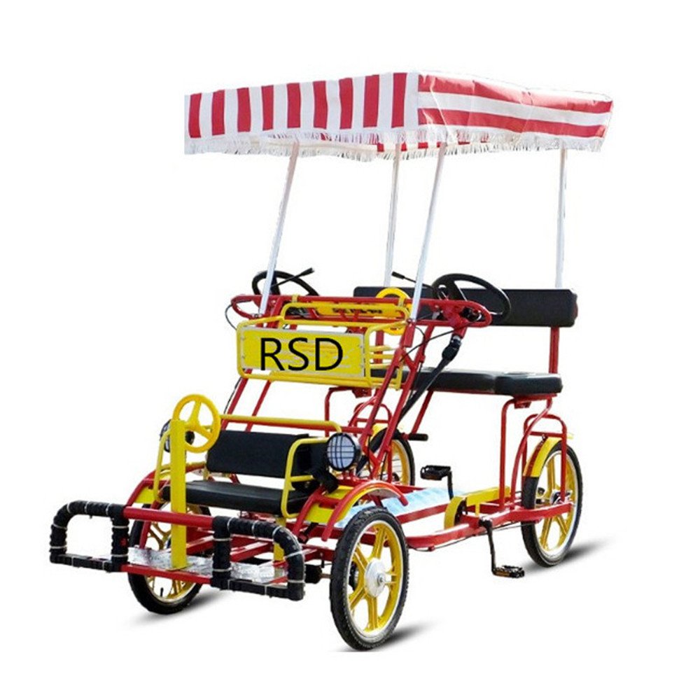 J Quadricycle Road tandem Four Wheel Bike for Family Sale