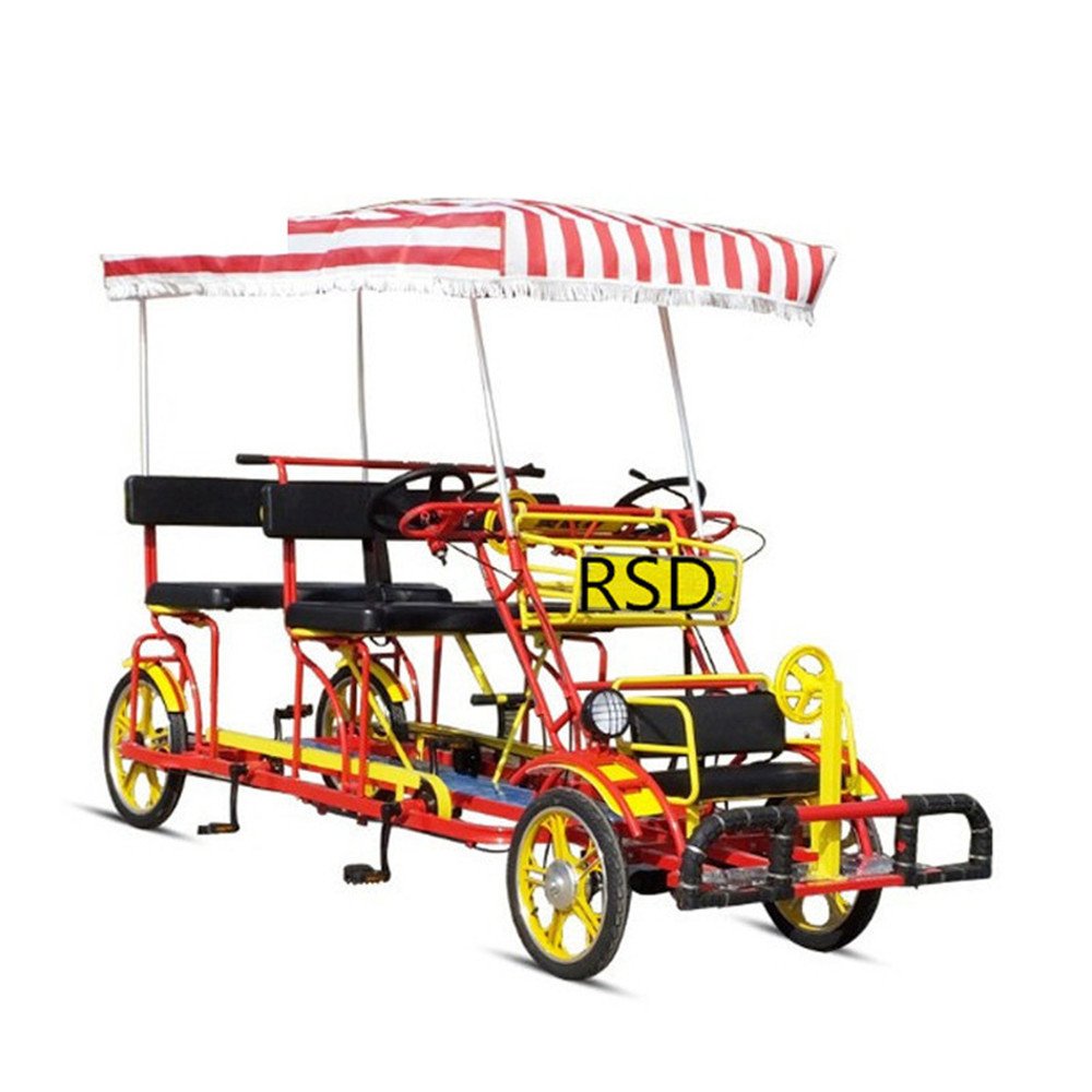 J Quadricycle Road tandem Four Wheel Bike for Family Sale