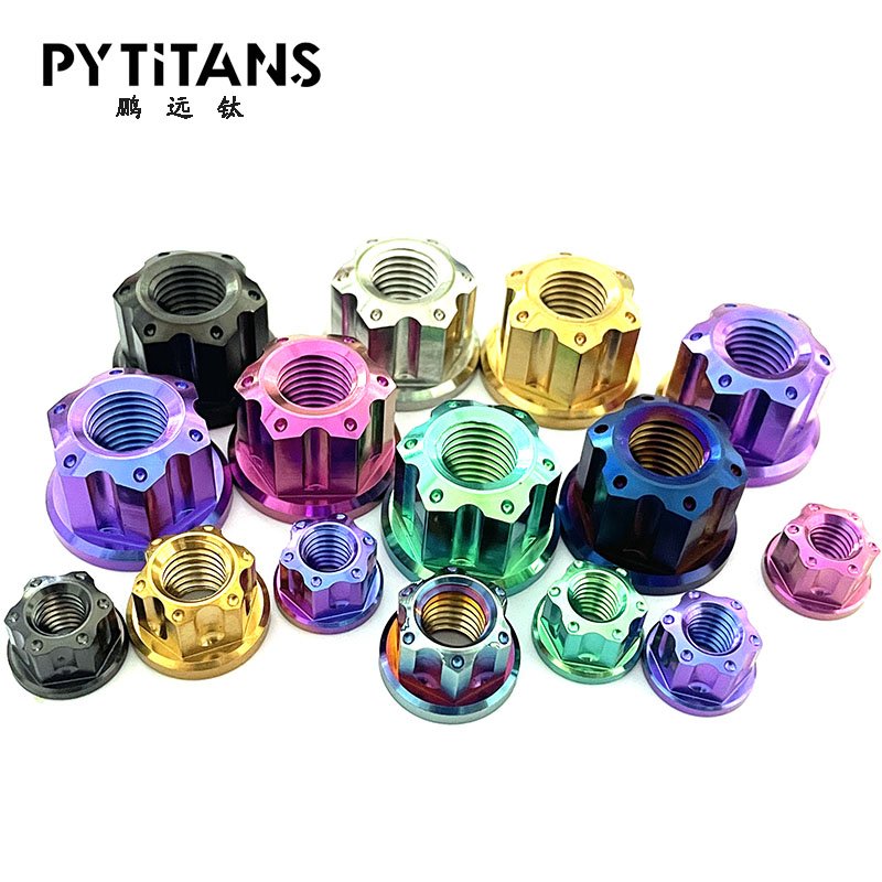 Titanium Screws Bolts Nuts Motorcycle Exhaust Braking Caliper Nut M12 Gr5 Titanium Nuts by PYTITANS