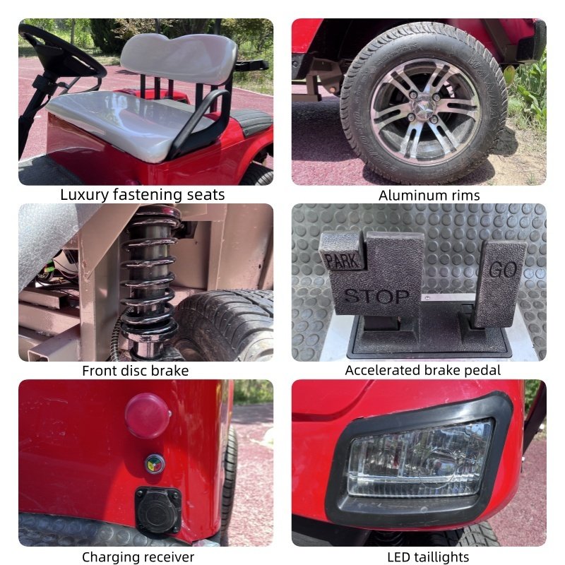 Exclusive Customization Supplier Price 48V Lithium Battery 4+2 Seat Hunting Golf Buggy