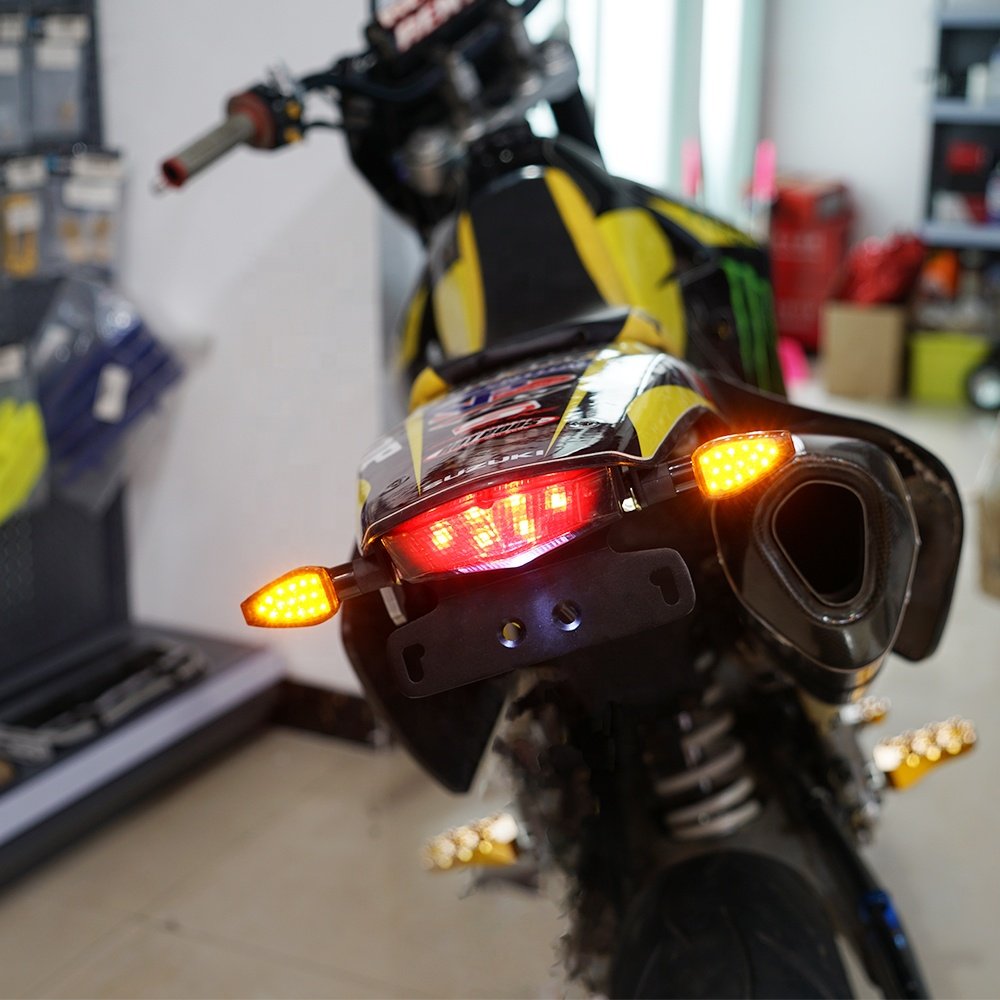 BEVINSEE Motorcycle LED Turning Signal Light Rear Tail Brake Lamp License Plate Tail Light for Suzuki DR-Z 400S DR-Z 400SM