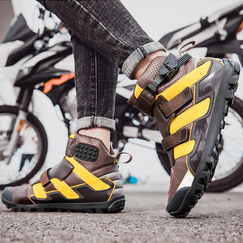 High Quality Super Cycle Trainers Sneakers Bicycle Racing Ride Boots Genuine Leather Motorcycle Rider Mountain Bike Riding Shoes